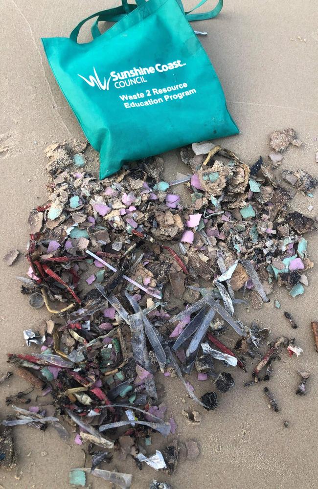 Rubbish left behind following New Year’s Eve celebrations at Mooloolaba.