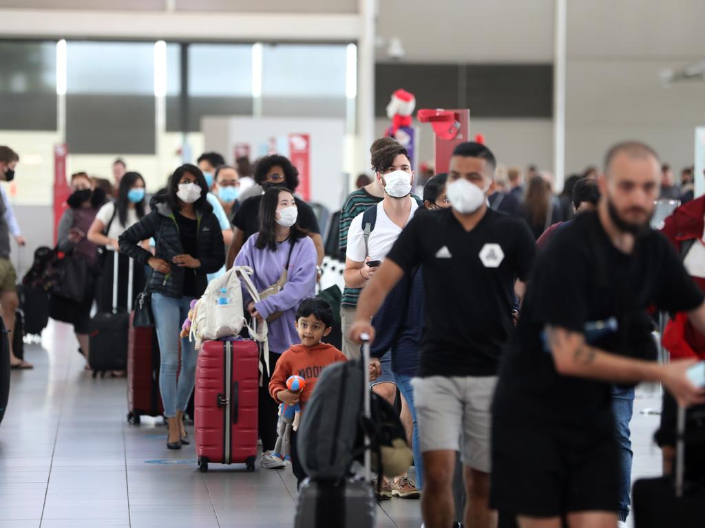 There’s been chaos at Sydney Airport in recent days as people try to travel interstate before Christmas. Picture: Damian Shaw