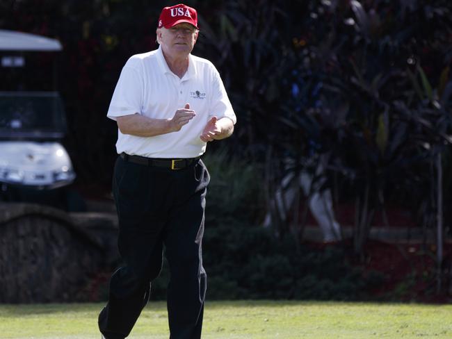 President Donald Trump has been criticised for spending too much time on the golf course. Picture: AP