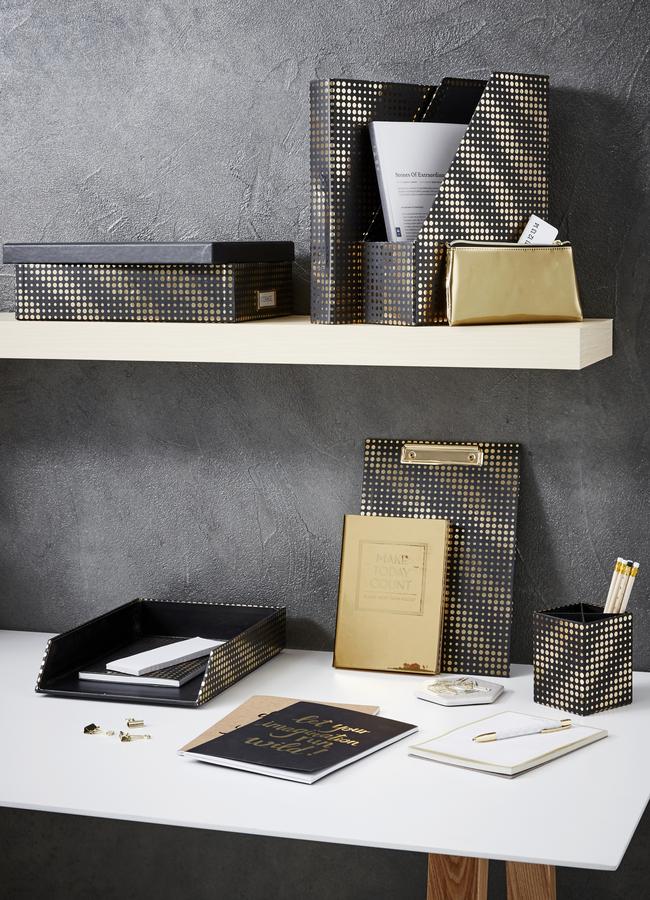 Keep the style references simple with some new stationery like the Mirror ‘Waves’ range from Officeworks.