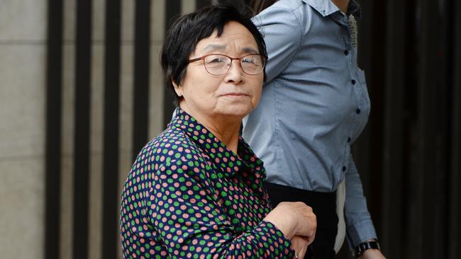 Junying Yan, mother of businessman Hongtao Liu, outside court. Picture: NCA NewsWire / Brenton Edwards.