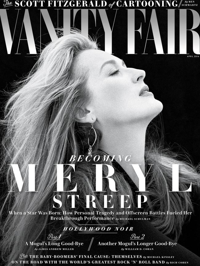 Meryl Streep on the cover of Vanity Fair’s April 2016 issue. Picture: Vanity Fair