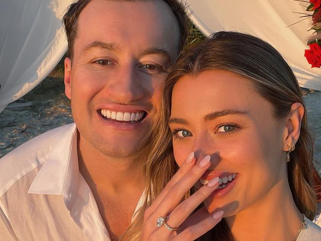 Shaun Wilson from Bondi Sands enjoyed double celebrations this week after proposing to partner Tess Shanahan. Picture: Instagram