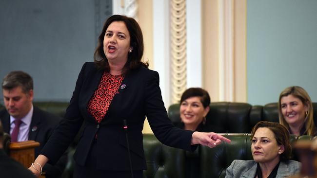 Queensland Premier Annastacia Palaszczuk and former Deputy Premier Jackie Trad pictured last year. Picture: AAP/Dan Peled