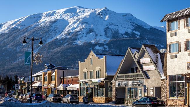 Downtown Jasper in winter. Canada