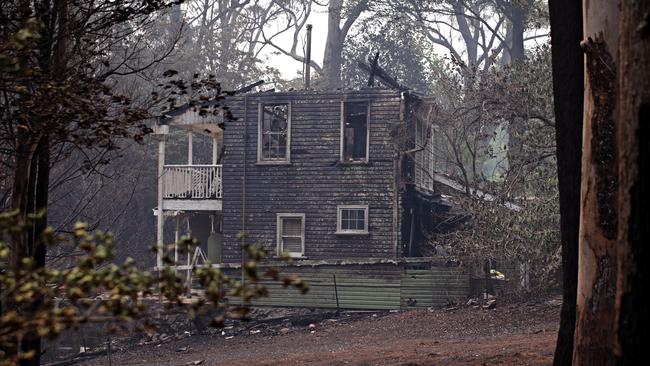 Fire damage to RFS captain Beth Raines's home in Mount Wilson. Picture: Adam Yip