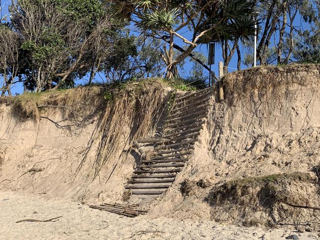 Erosion continues to plague Main Beach and Clarkes Beach in Byron Bay, pictured on June 7 2021. Picture: Liana Boss