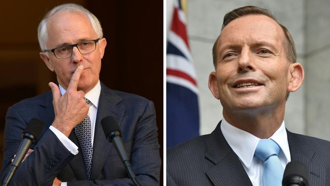 Former prime minister Malcolm Turnbull, left, says his predecessor Tony Abbott allowed chief-of-staff Peta Credlin to run Australia.