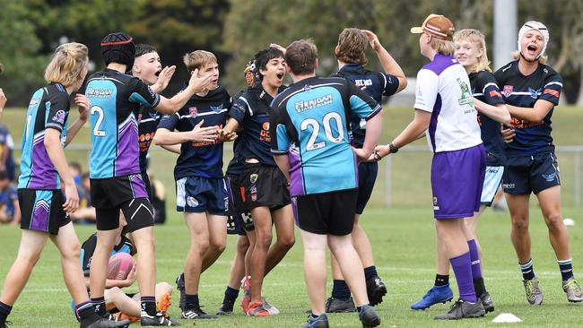 RUGBY LEAGUE: Justin Hodges and Chris Flannery 9s Gala Day. Caloundra State High V Meridan State College. year 10. Picture: Patrick Woods.