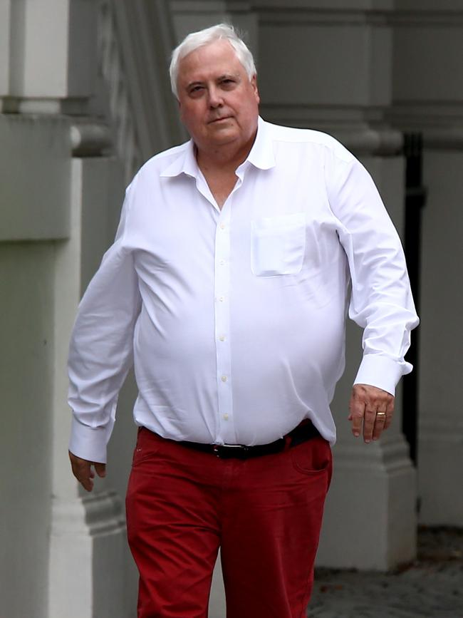 Clive Palmer pictured in Brisbane on Monday. Picture: AAP/David Clark