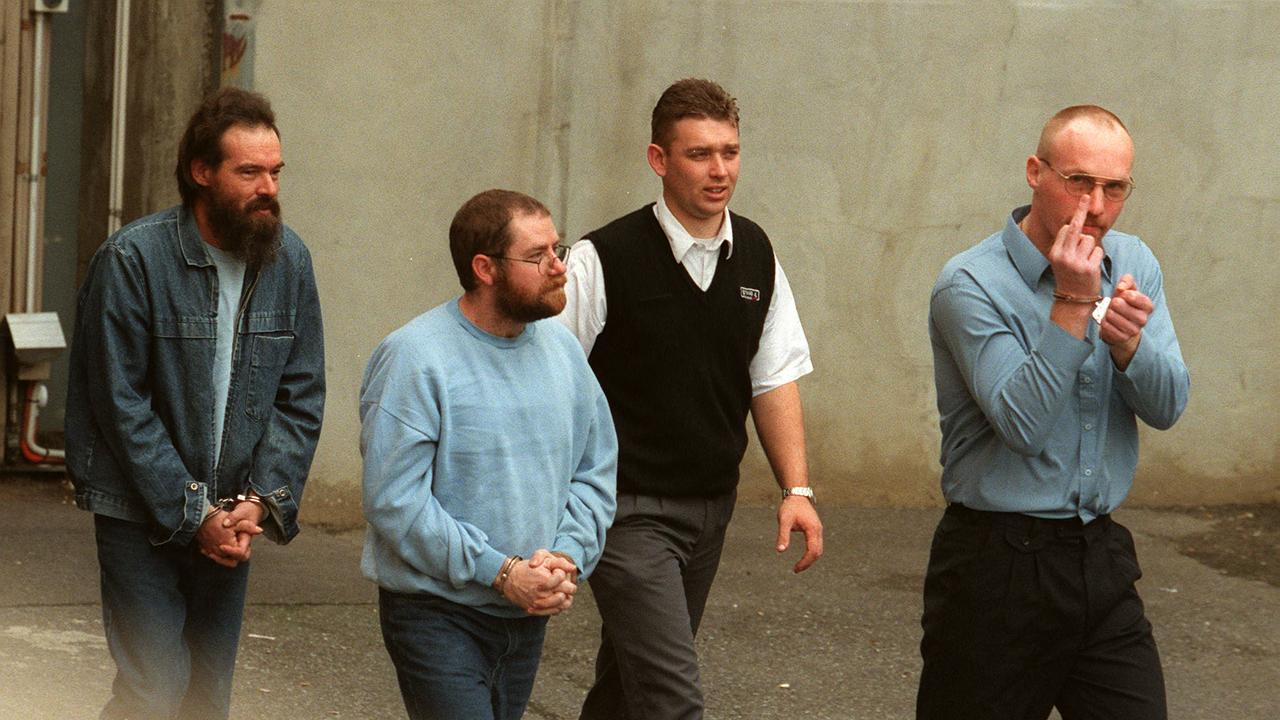 Snowtown murders accused 30 Jun 2000. Mark Ray Haydon with John Justin Bunting and Robert Joe Wagner.