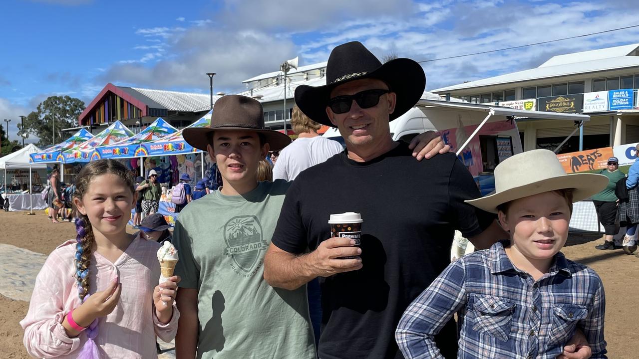 L-R: Liberty, Reuben, Chris and Caleb at the Gympie Show 2025.