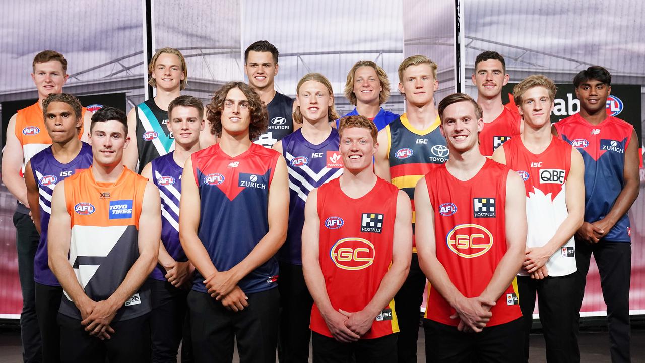 The top picks from the 2019 national draft. Photo: Michael Dodge/AAP Image.