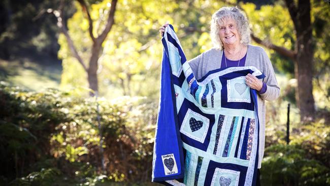 Sue Banks is a grandmother whose daughter Shelley died in 2018 and donated her organs to save the lives of 5 people who received transplants, Sue now makes handmade quilts as a gift to many donor families. Picture Chris Kidd