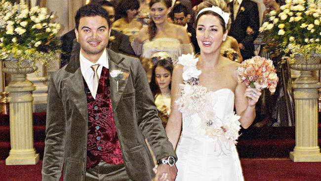 Guy and Jules Sebastian on their wedding day in 2008.