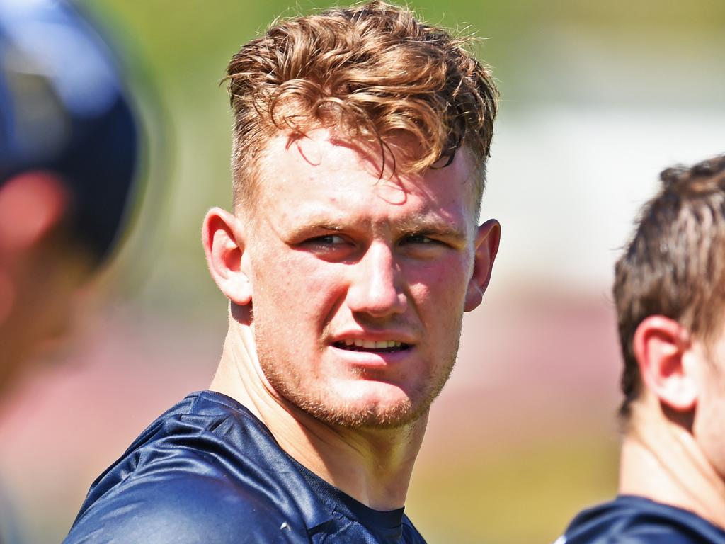 Cowboys training from the Townsville Sports Reserve. Coen Hess. Picture: Zak Simmonds