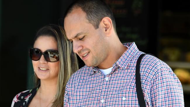 Andrea Campos and Jairo Campos leave the Lidcombe Coroners Court in Sydney. Picture: AAP