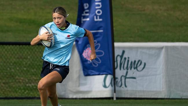 Maia Madden-Khan in action at the 2024 Australian Schools Rugby Championships. Picture: Rachel Wright/Anthony Edgar.