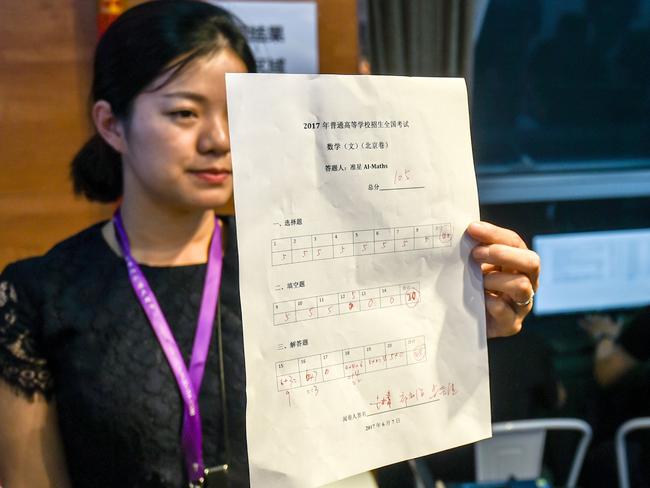 The AI machine took the math portion of China's annual university entrance exam, finishing it faster than young students, but its grade was no better than the average human.