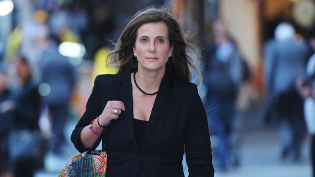 Kathy Jackson outside the royal commission into union ­corruption in Sydney yesterday. Picture: Braden Fastier