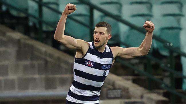 Sam Menegola was one of the Cats’ best. Picture: Phil Hillyard