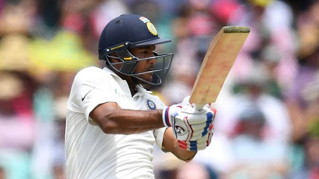 Mayank Agarwal pounded the Aussie attack at the SCG. Picture: AAP