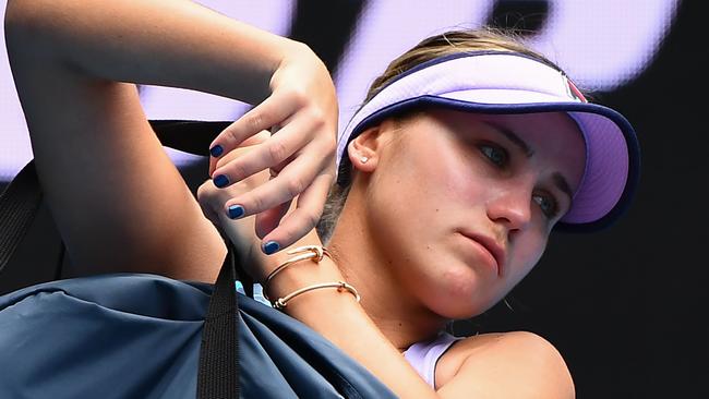 Sofia Kenin packs her bags for the last time at the Australian Open after being knocked out in the second round.