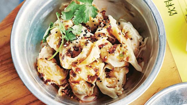 Wontons and chilli oil – a great mix.