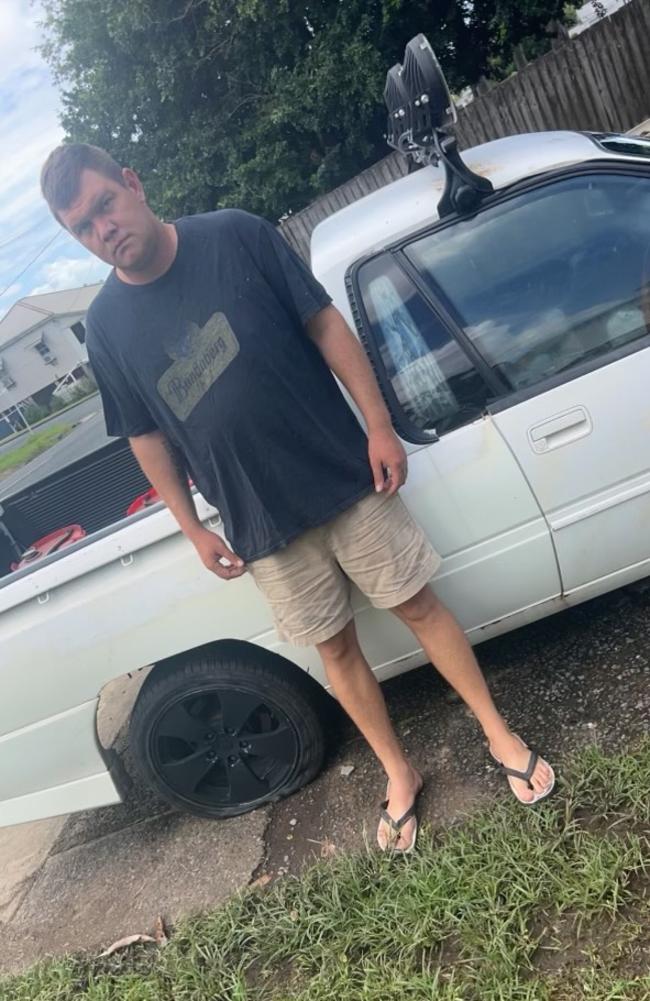 Sarina resident Mervyn Reeves is not happy after he blew three tyres and cracked his alloy rims on the Bruce Highway potholes. Picture: Mitchell Dyer