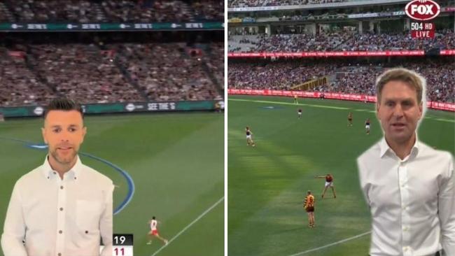 Cornes sparked a firestorm with his shot at Cotchin. Photo: TikTok and Channel 9