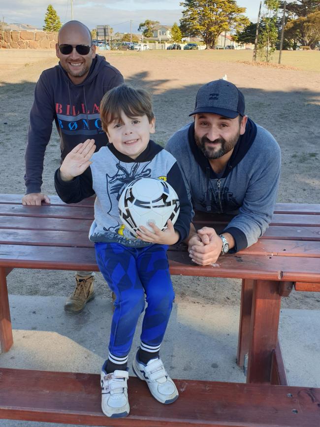 David Cenacchi with his son Dominic and brother Anthony. Picture: Supplied