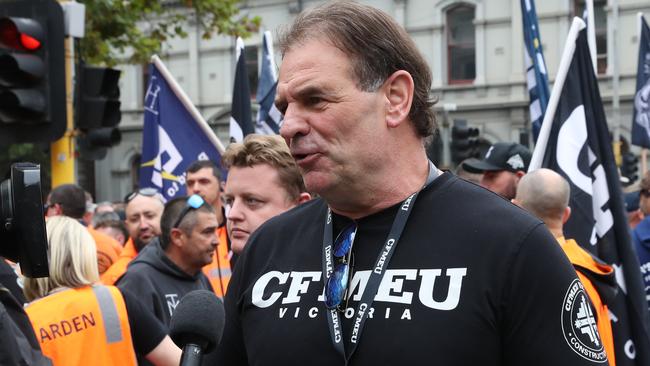 The Victorian branch of the CFMEU has been placed into voluntary administration. Picture: NewsWire/ David Crosling