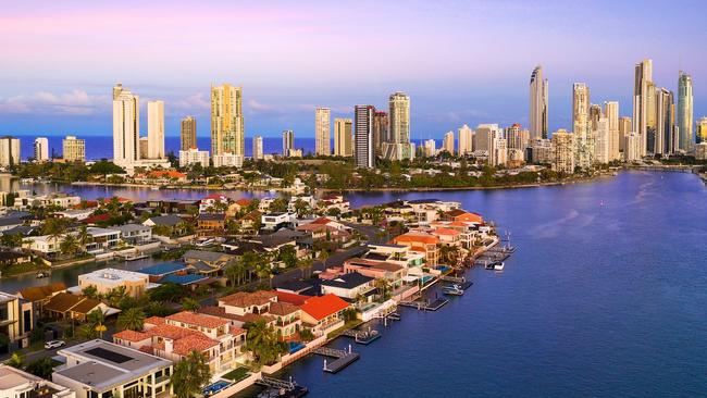 Paradise Waters looking back to Surfers Paradise.