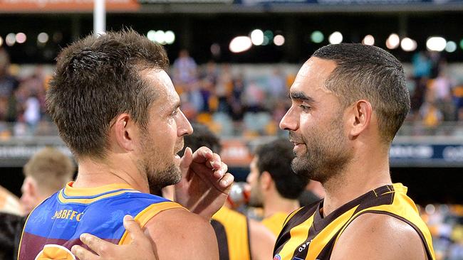 Luke Hodge and former teammate Shaun Burgoyne will cross paths again this weekend. Pic: Getty Images