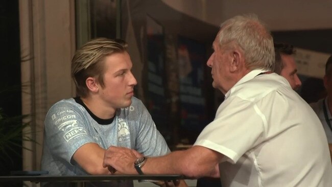 Lawson with Helmut Marko. Photo: Fox Sports