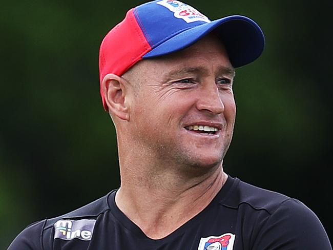 Coach Nathan Brown during Newcastle Knights training in Mayfield. Picture. Phil Hillyard