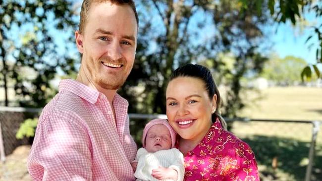 Matthew and Tayla Cox with their baby girl Murphy Margaret. Picture: Facebook