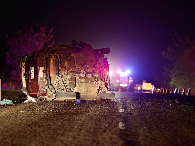 A man is in critical condition after being ejected from his car which rolled on Cox Peninsula Road near the Berry Springs School.