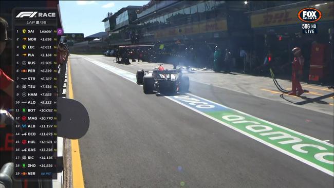 Max Verstappen limped into the pits. `