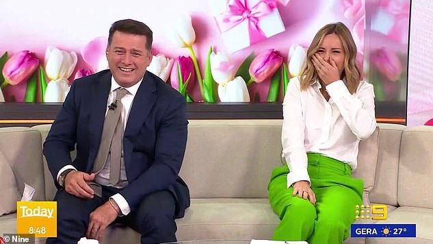 Ally Langdon was left blushing after her kids outed her on live television