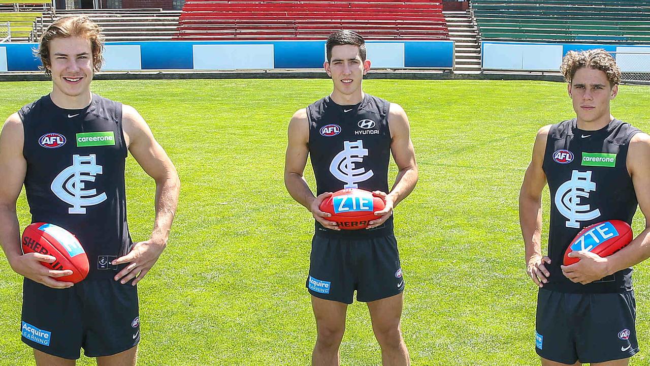 The Blues nabbed Jacob Weitering, Harry McKay and Curnow in the first 12 picks of the 2015 draft. Picture: Ian Currie