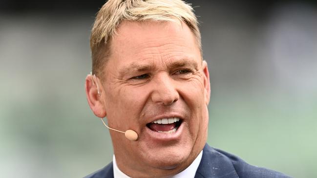 MELBOURNE, AUSTRALIA - DECEMBER 26: Former Australian cricketer and FOX Sports commentator Shane Warne is seen during day one of the Third Test match in the Ashes series between Australia and England at Melbourne Cricket Ground on December 26, 2021 in Melbourne, Australia. (Photo by Quinn Rooney/Getty Images)