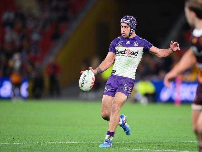 To stop Melbourne, you need to halt the kicking game of Jahrome Hughes and Cameron Munster. Picture: NRL Imagery