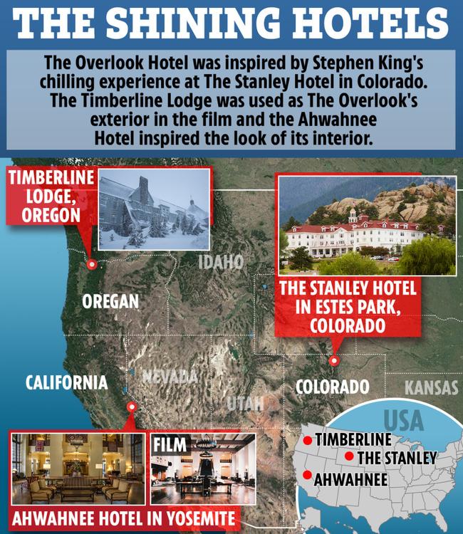 The different hotels relating to The Shining.