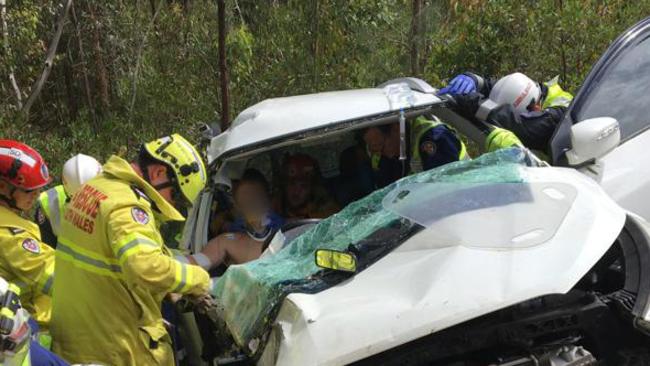 The 17-year-old was lucky to survive the horror crash and had to be cut free by emergency services.