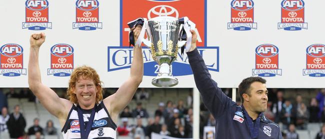 AFL Grand Final 2011 Geelong V Collingwood Cameron Ling and Chris Scott