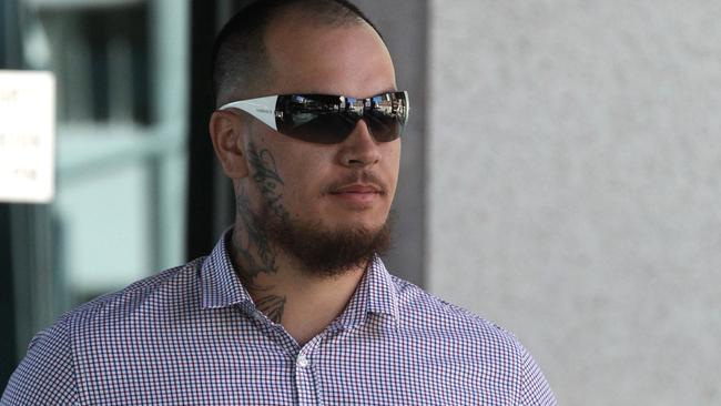 Lionel Patea outside court after the Broadbeach bikie brawl.