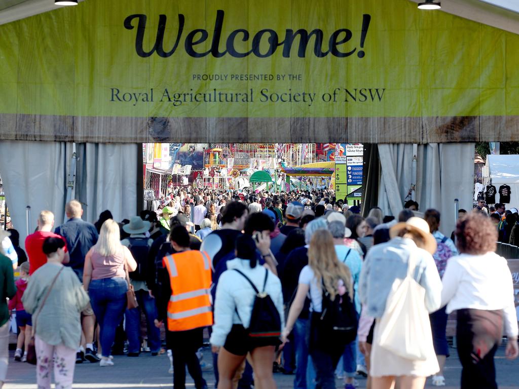 Crowds arrive early on the opening day of the Sydney Royal Easter Show after Covid-19 pandemic cancelled last years event. Picture: Toby Zerna