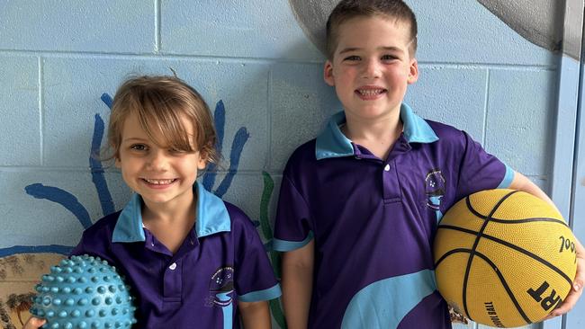 Daintree State School prep students Tia Welham and Chase Mulley. Picture: Supplied