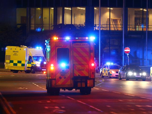 Emergency services arrive close to the Manchester Arena. Picture: Getty